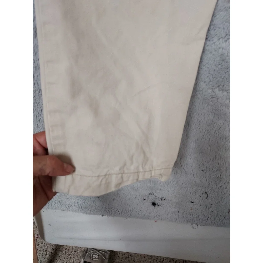 Abercrombie & Fitch Pants Men 34x34 Grunge Slim Fit White Button Fly Y2K HOLE